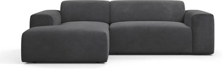 NADUVI Collection Nina Hoekbank Links Ribstof Antraciet