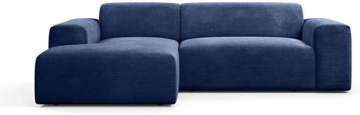 NADUVI Collection Nina Hoekbank Links Ribstof Donkerblauw