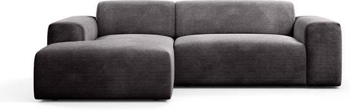 NADUVI Collection Nina Hoekbank Links Ribstof Donkergrijs