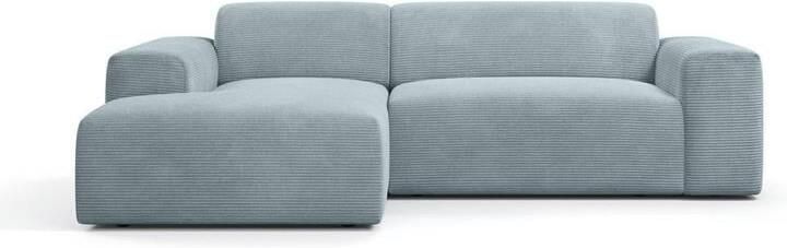 NADUVI Collection Nina Hoekbank Links Ribstof Grijsblauw