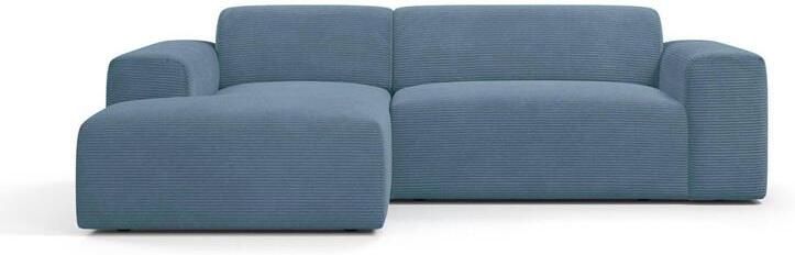 NADUVI Collection Nina Hoekbank Links Ribstof Hemelsblauw