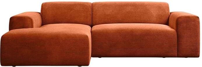 NADUVI Collection Nina Hoekbank Links Ribstof Terra Cotta