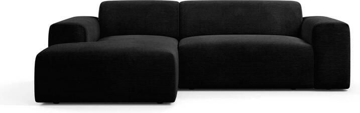 NADUVI Collection Nina Hoekbank Links Ribstof Zwart