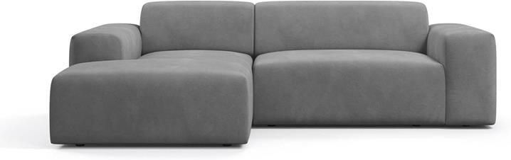 NADUVI Collection Nina Hoekbank Links Velvet Lichtgrijs