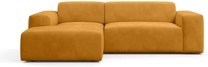 NADUVI Collection Nina Hoekbank Links Velvet Mosterdgeel