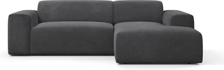 NADUVI Collection Nina Hoekbank Rechts Ribstof Antraciet