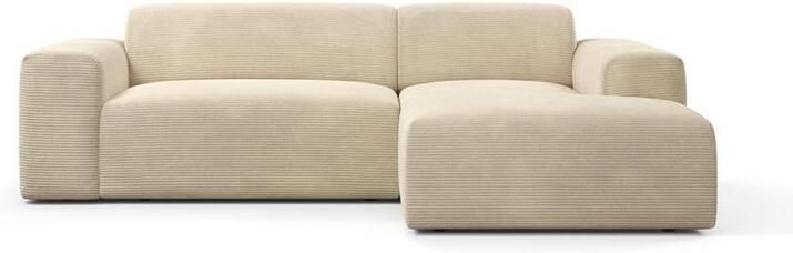 NADUVI Collection Nina Hoekbank Rechts Ribstof Crème - Foto 2