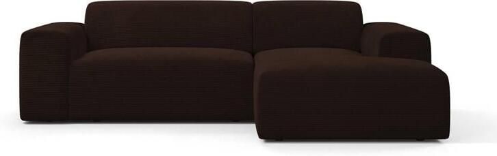 NADUVI Collection Nina Hoekbank Rechts Ribstof Donkerbruin