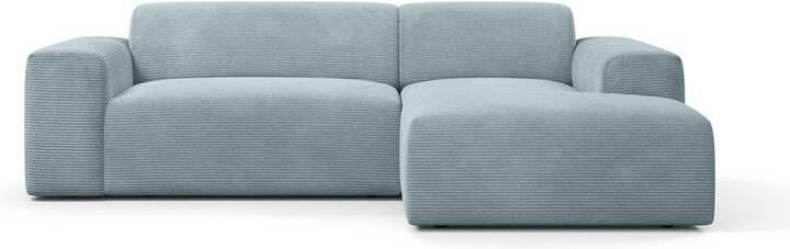 NADUVI Collection Nina Hoekbank Rechts Ribstof Grijsblauw