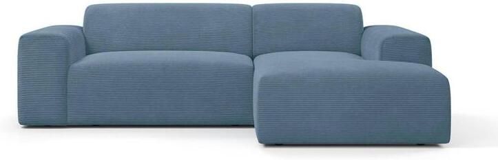 NADUVI Collection Nina Hoekbank Rechts Ribstof Hemelsblauw