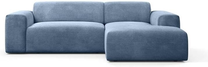 NADUVI Collection Nina Hoekbank Rechts Ribstof Lichtblauw