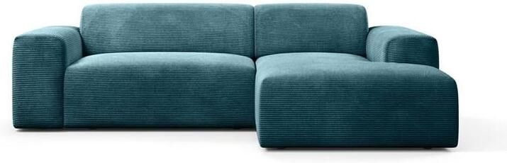 NADUVI Collection Nina Hoekbank Rechts Ribstof Turquoise