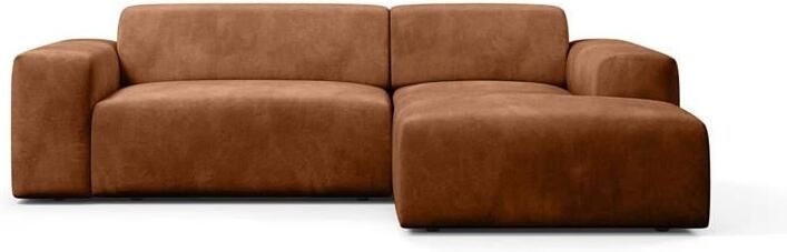 NADUVI Collection Nina Hoekbank Rechts Velvet Karamel bruin