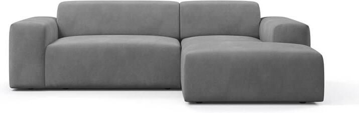 NADUVI Collection Nina Hoekbank Rechts Velvet Lichtgrijs