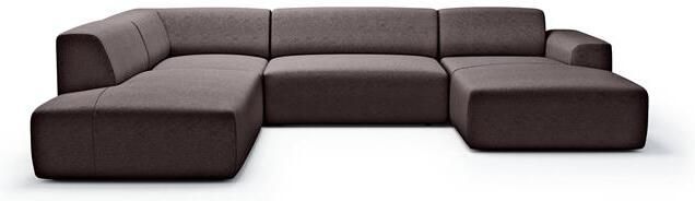 NADUVI Collection Nina U-bank Links Ribstof Donkerbruin