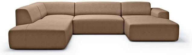 NADUVI Collection Nina U-bank Links Ribstof Hazelnootbruin