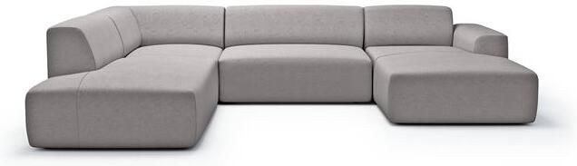 NADUVI Collection Nina U-bank Links Ribstof Lichtgrijs