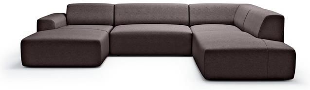 NADUVI Collection Nina U-bank Rechts Ribstof Donkerbruin