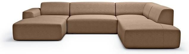 NADUVI Collection Nina U-bank Rechts Ribstof Hazelnootbruin