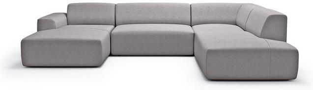 NADUVI Collection Nina U-bank Rechts Ribstof Lichtgrijs