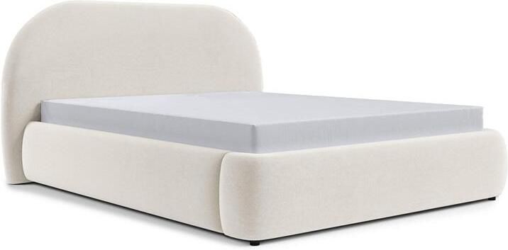 Selsey Ovo Gestofferd bed met opbergruimte metalen frame gemakkelijk te reinigen velours 140x200 cm Lichtbeige - Foto 2