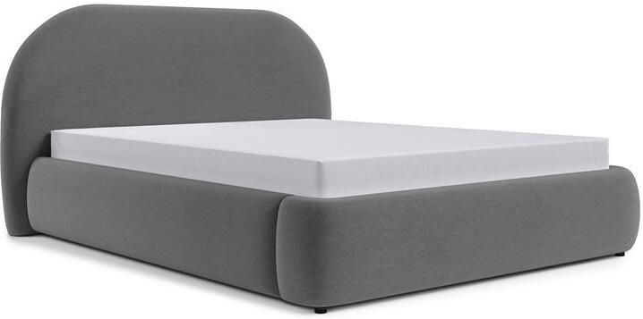 Selsey Ovo Gestofferd bed met opbergruimte metalen frame gemakkelijk te reinigen velours 160x200 cm Donkergrijs - Foto 2