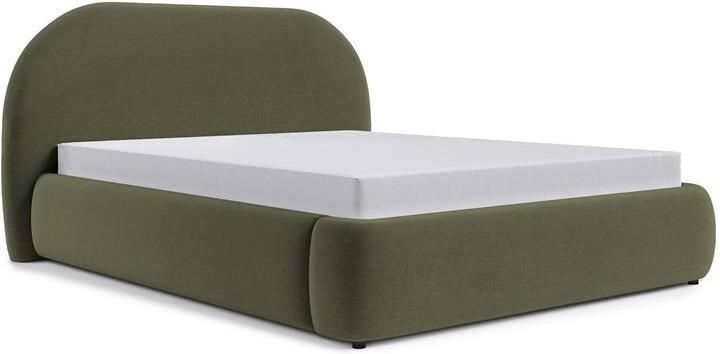 Selsey Ovo Gestofferd bed met opbergruimte metalen frame gemakkelijk te reinigen velours 160x200 cm Olijf - Foto 2