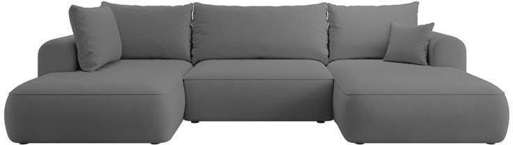 NADUVI Collection Philipa U-bank Links met Slaapfunctie Velvet Donkergrijs