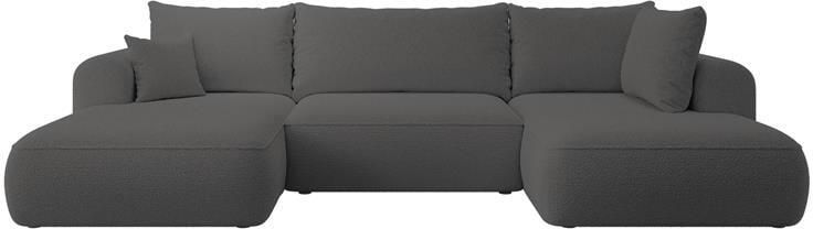 NADUVI Collection Philipa U-bank Rechts met Slaapfunctie Bouclé Antraciet