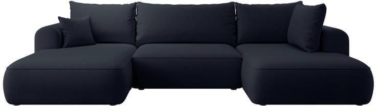 NADUVI Collection Philipa U-bank Rechts met Slaapfunctie Velvet Donkerblauw