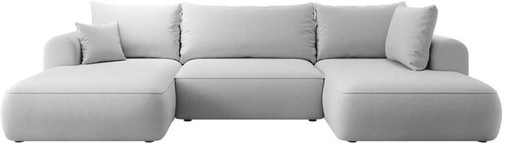 NADUVI Collection Philipa U-bank Rechts met Slaapfunctie Velvet Grijs