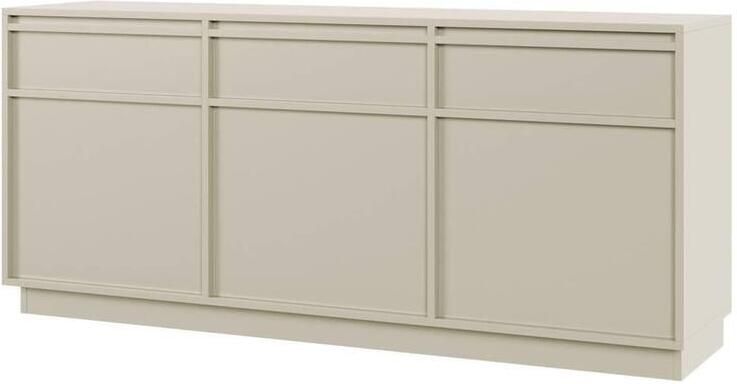 Selsey Evo Driedelige kast met lades 154 cm Grijsbeige op sokkel - Foto 2