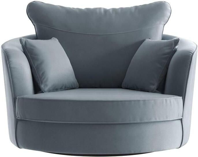 NADUVI Collection Vendôme Draaibare Fauteuil Velvet Grijs Blauw