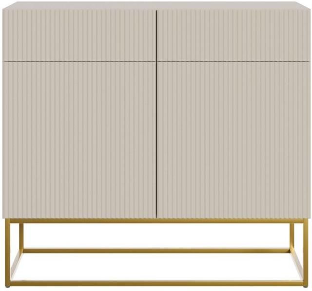 Selsey Veldio Dressoir 2-deurs 100 cm Grijsbeige met gouden poten - Foto 2