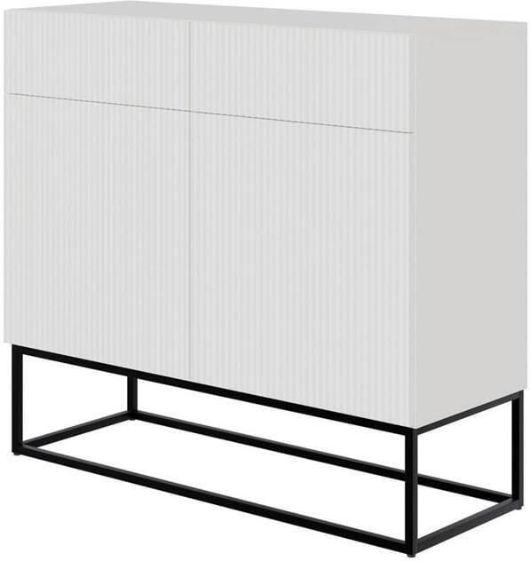 Selsey Veldio Dressoir 2-deurs 100 cm Wit met zwarte poten - Foto 2