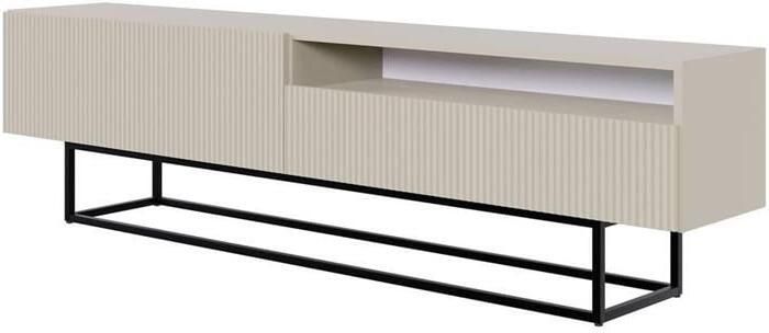Selsey Veldio RTV met nis 175 cm Grijs beige met zwarte poten