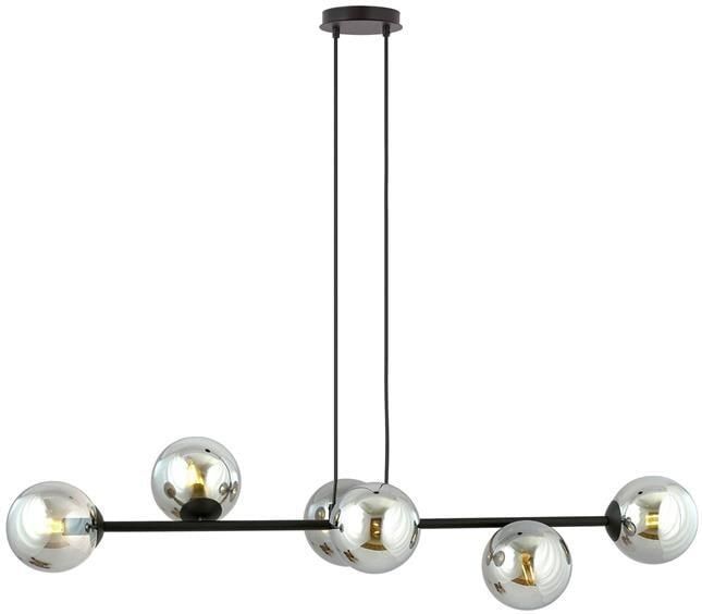 NADUVI Collection Zwarte hanglamp eettafel Valentino 6-lichts