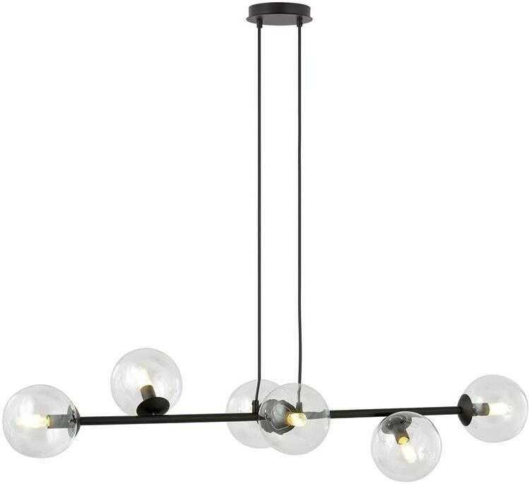 NADUVI Collection Zwarte hanglamp eettafel Valentino 6-lichts