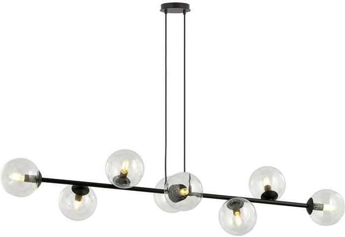 NADUVI Collection Zwarte hanglamp eettafel Valentino 8-lichts