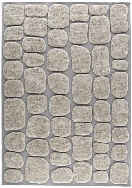 Nest living Ingvar Vloerkleed Rechthoekig tapijt Stenen Patroon Groot Woonkamer Grijs 290 x 200 cm