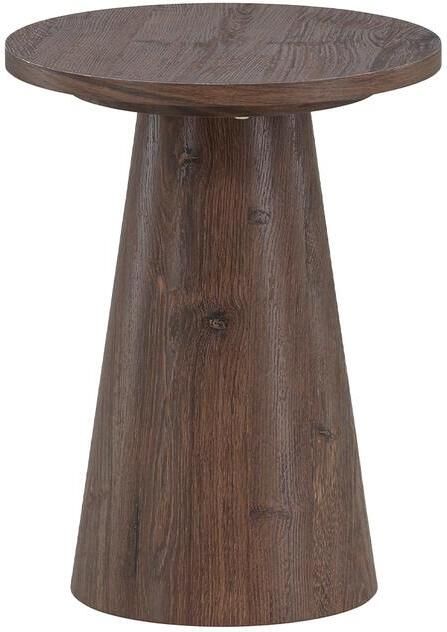 Nest living Lexi Houten Bijzettafel Donkerbruin Rond Design Ø 35 cm - Foto 2