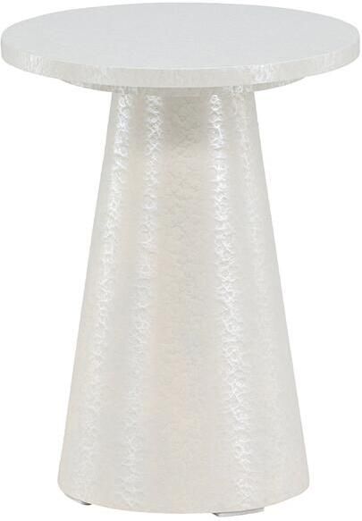 Nest living Lexi Houten Bijzettafel Glanzend Wit Rond Design Ø 35 cm - Foto 2