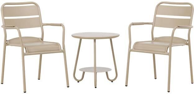 Nest Outdoor Caro Aluminium Bistroset 3 Delig Beige