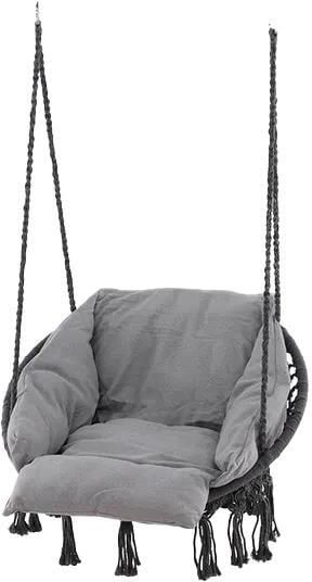 Nest Outdoor Leah katoenen tuin hangstoel grijs met zitkussen