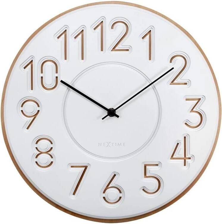 NeXtime Japanse Design Wandklok Concrete|Hout 30cm