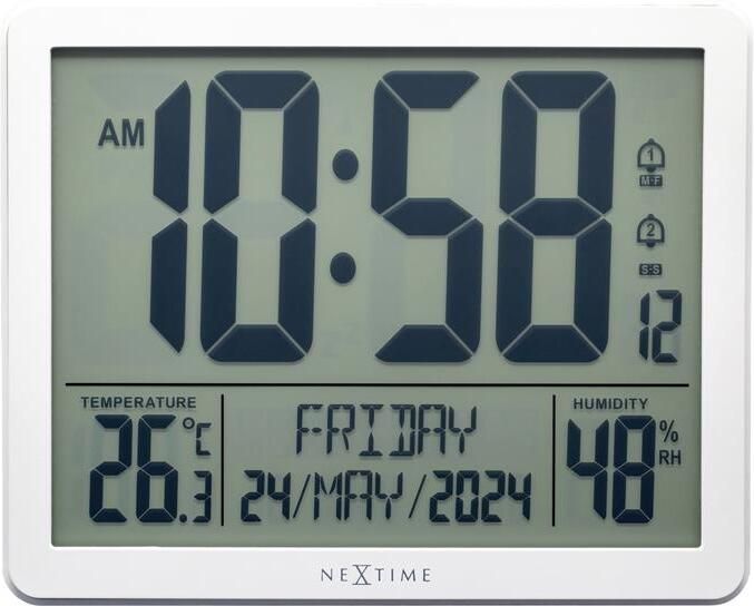 NeXtime Digitale Tafel-|Wandklok 17 3x14x2 7 cm RCC Weerstation