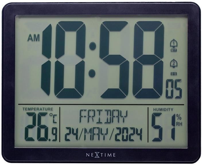 NeXtime Digitale Tafel-|Wandklok 17 3x14x2 7 cm RCC Weerstation