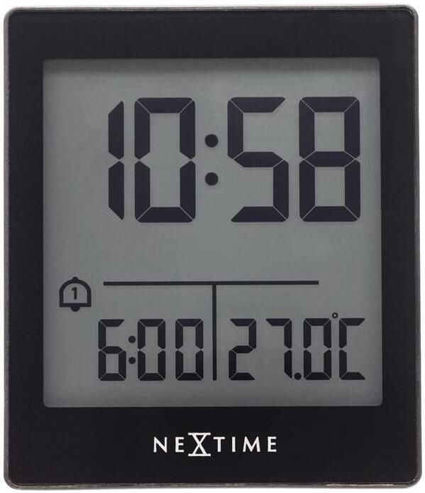 NeXtime Digitale Tafelwekker 7 7x8 9x3 cm RCC Temperatuur