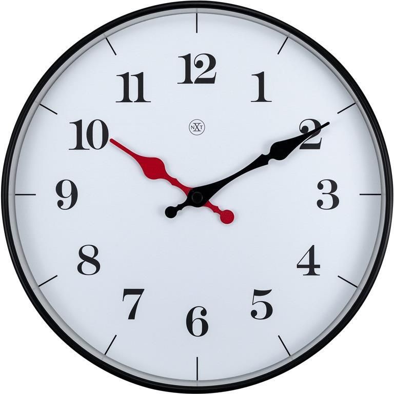 NeXtime -nXt Wandklok 25cm Plastic Wit &apos;Bernard&apos;