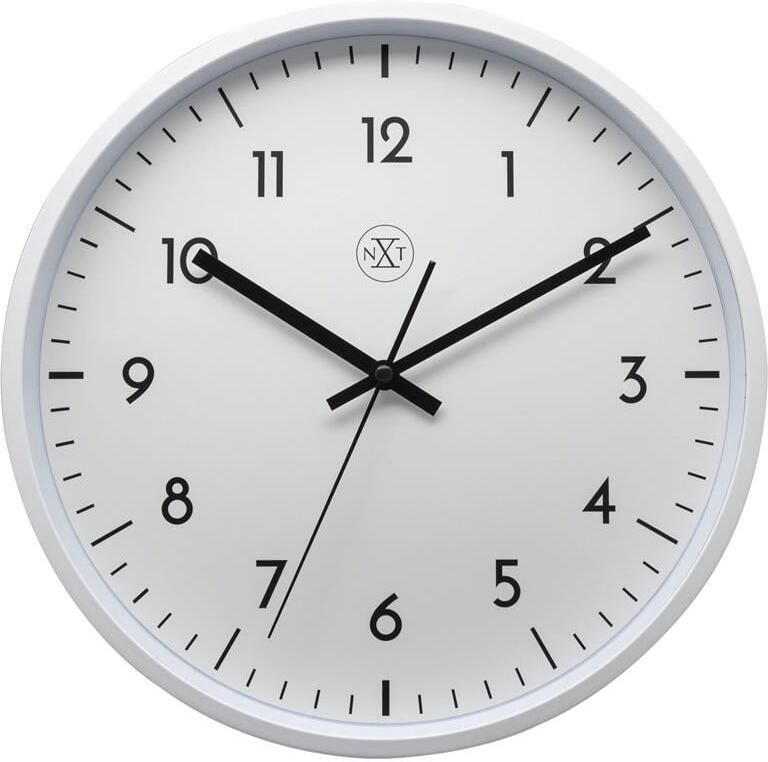 NeXtime nXt Wandklok 30cm Plastic Wit &apos;Easy Big&apos;
